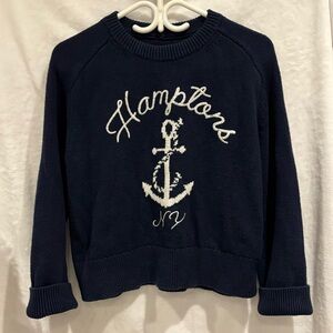 A&F Madeline Textural Crew Sweater from Abercrombie & Fitch Navy Hamptons XS